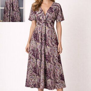 Rabbit Rabbit Rabbit Floral Boho Dress Size 14 Empire Waist Lined